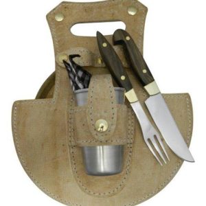 Juego De PicNic En Cuero Crudo