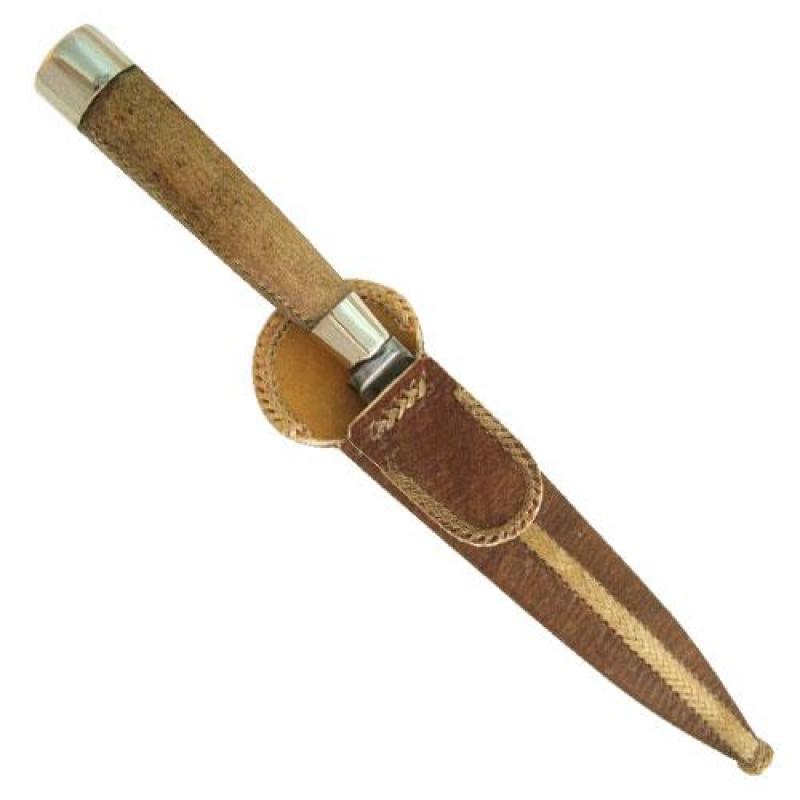 Cuchillo Cuero Crudo y Alpaca 14Cm Acero Inox Vaina Cuero Crudo - Imagen 2