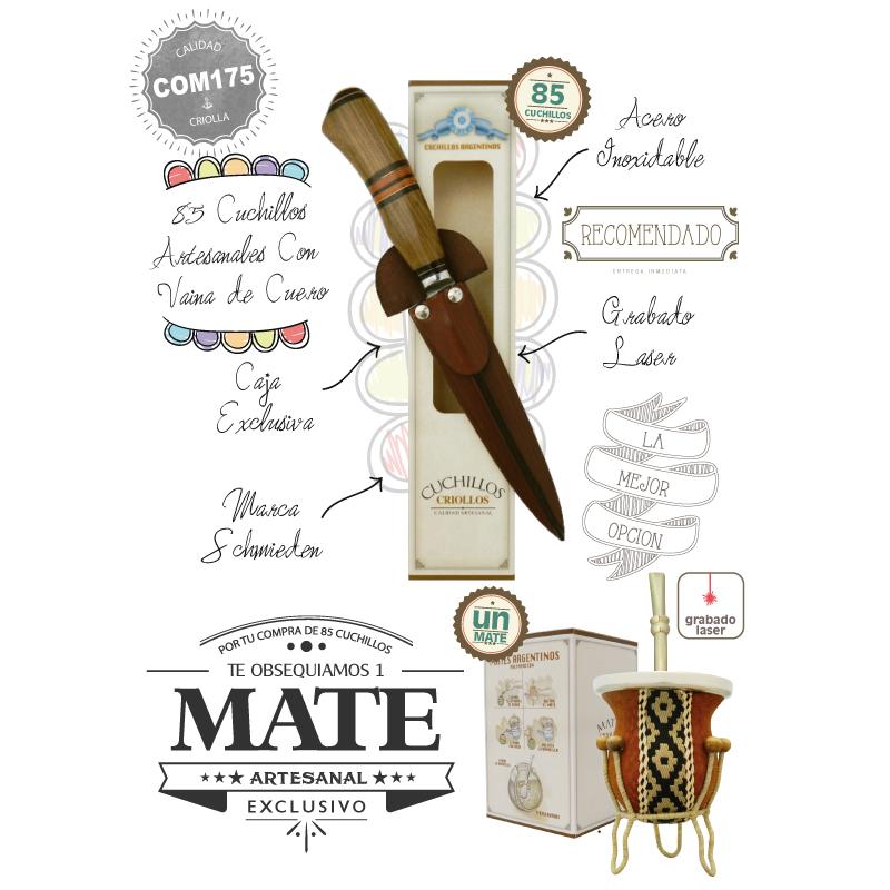 Combo 85 Cuchillos Grabados Un Mate CBombilla Grabado De Regalo