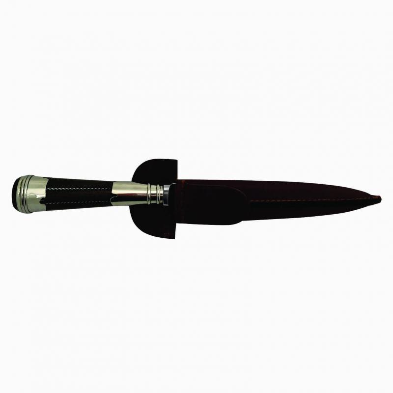 Cuchillo Madera y Alpaca 26 Cm Acero Inox Vaina Vaqueta Cocida - Imagen 3