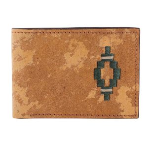 Billetera De Cuero Crudo Bordada