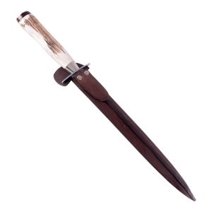 Daga Ciervo 30Cm Acero Inox Vaina Vaqueta