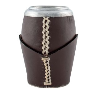 Mate Poro Uruguayo Forrado en Cuero y Base de Cuero
