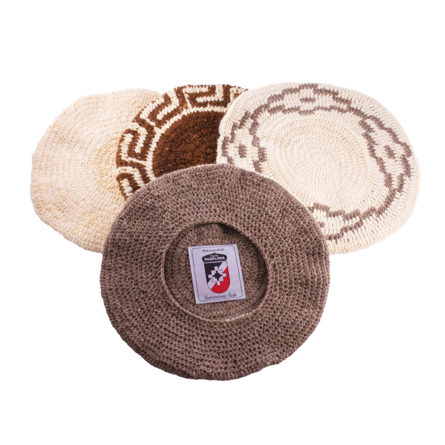 Boina Vasca Pamplona Adulto Tejida A Mano De Lana de Oveja Natural - Imagen 2