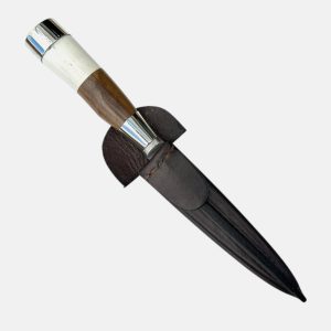 Cuchillo MaderaCiervoAlpaca 14 Cm Acero Inox Vaina Vaqueta Cosida