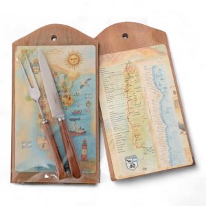 Juego de Tabla Con Cuchillo y Tenedor Cabo Madera Simple