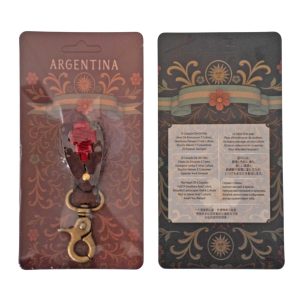 Llavero de Cuero Bordado en Blister