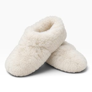 Pantufla Desmontable Blanca Lana Ovina